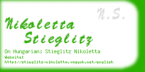 nikoletta stieglitz business card